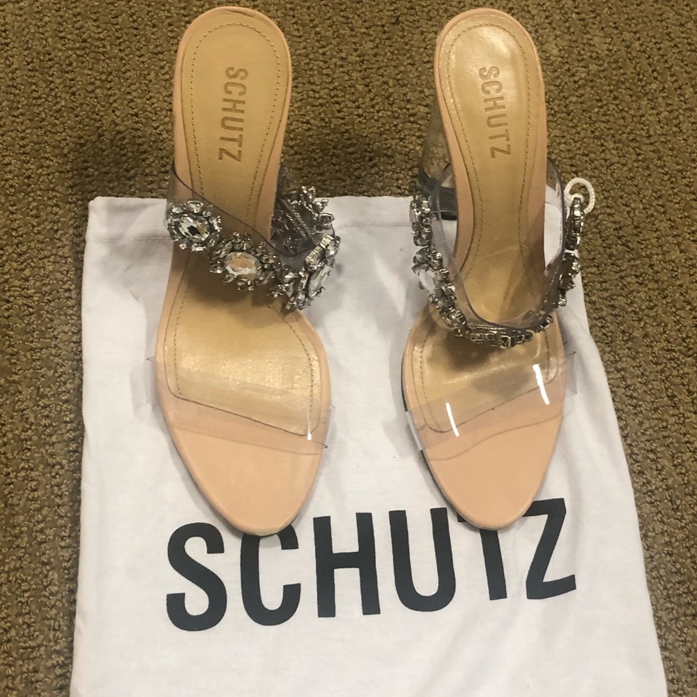 Schutz Blanck Mule in Transparente